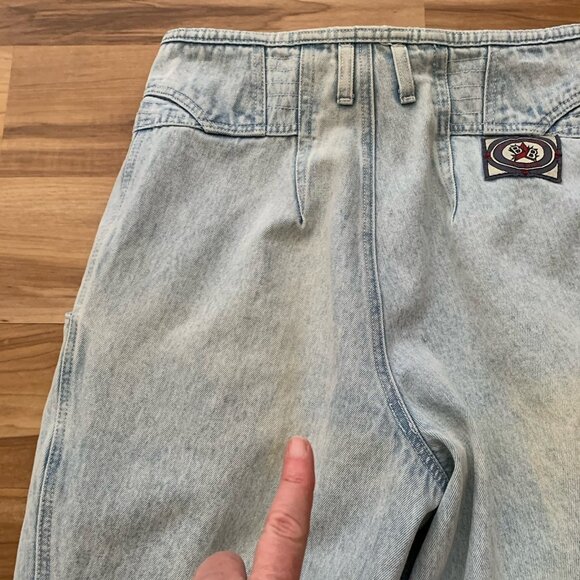 Bugle Boy Hi Rise Pleated Tapered Acid Wash Jeans 29W 29.5 Inseam Vintage 80’s - Picture 8 of 12